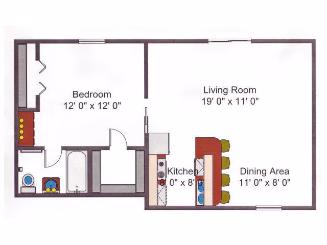 1X1 Model 23 floor plan